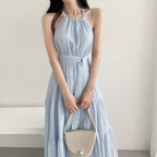 Fashion Halter Mid - length Dress Women - VibraStore