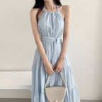 Fashion Halter Mid - length Dress Women - VibraStore