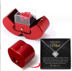Fashion Jewelry Box Red Apple Christmas Gift Necklace Eternal Rose For Girl Mother's Day Valentine's Day Gifts With Artificial Flower Rose Flower Jewelry Box - VibraStore
