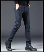 Fashion Men Slight Strech Korean Style Suit Pants Male Slim Fit Loose Straight Blazer Pants Look Taller Casual Black Trousers - VibraStore