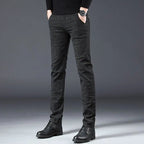 Fashion Men Slight Strech Korean Style Suit Pants Male Slim Fit Loose Straight Blazer Pants Look Taller Casual Black Trousers - VibraStore