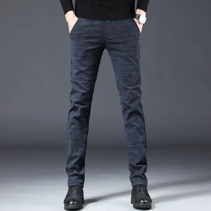 Fashion Men Slight Strech Korean Style Suit Pants Male Slim Fit Loose Straight Blazer Pants Look Taller Casual Black Trousers - VibraStore