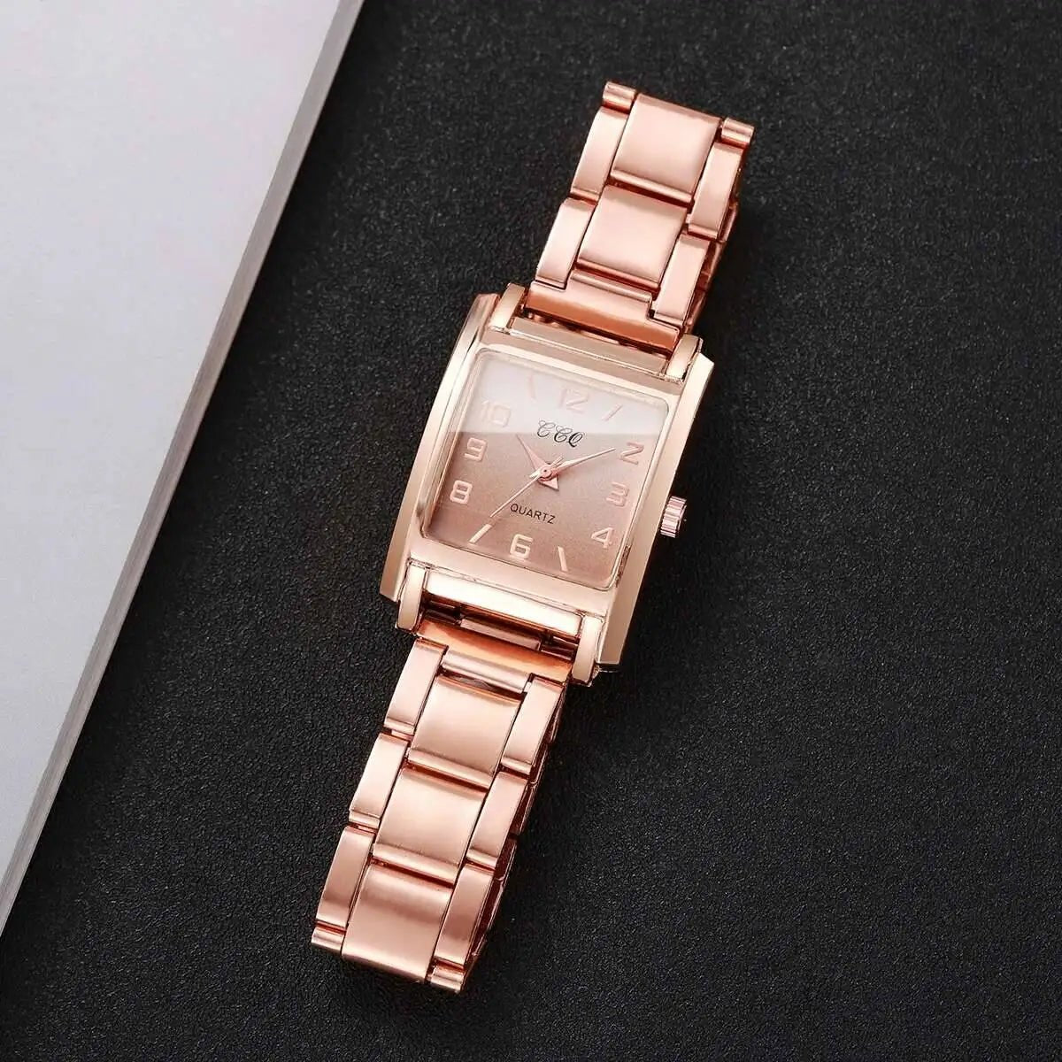 Fashion Square Women Watches Simple Arabic Dial Analog Quartz Wristwatch Reloj Mujer Girls Clock Gift（Without Box） - VibraStore