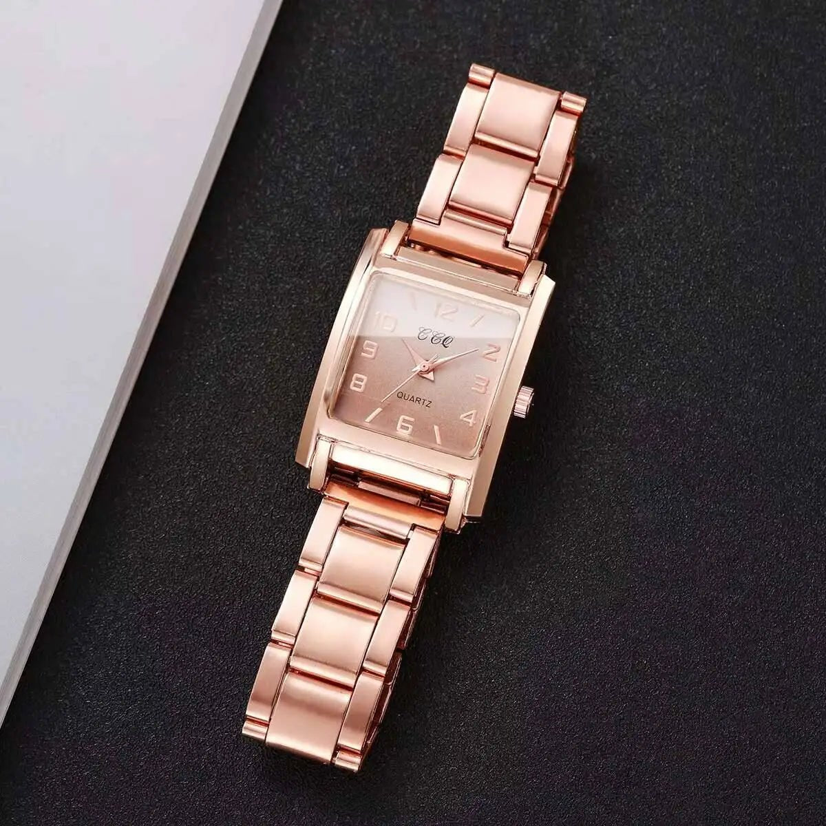 Fashion Square Women Watches Simple Arabic Dial Analog Quartz Wristwatch Reloj Mujer Girls Clock Gift（Without Box） - VibraStore