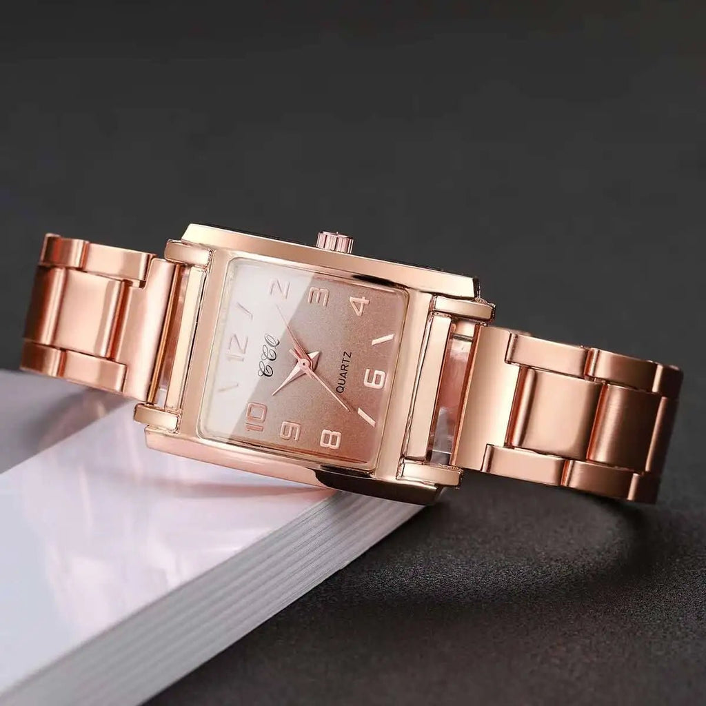 Fashion Square Women Watches Simple Arabic Dial Analog Quartz Wristwatch Reloj Mujer Girls Clock Gift（Without Box） - VibraStore