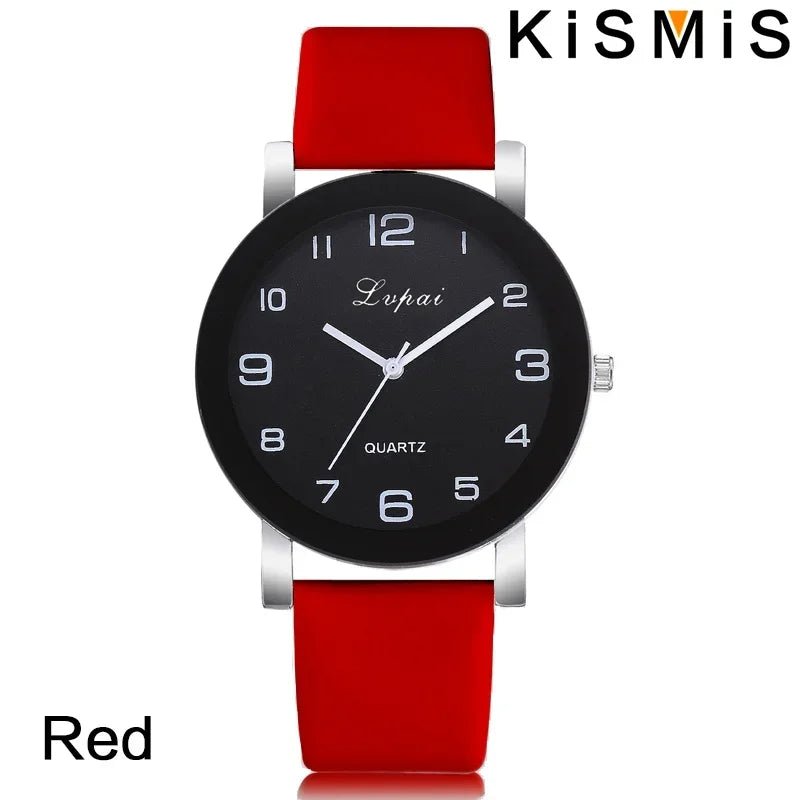 Fashion Women Quartz Watch Simple White Leather Wristwatch Ladies Dress Watch 4 Colors Waterproof Casual Stylish - VibraStore
