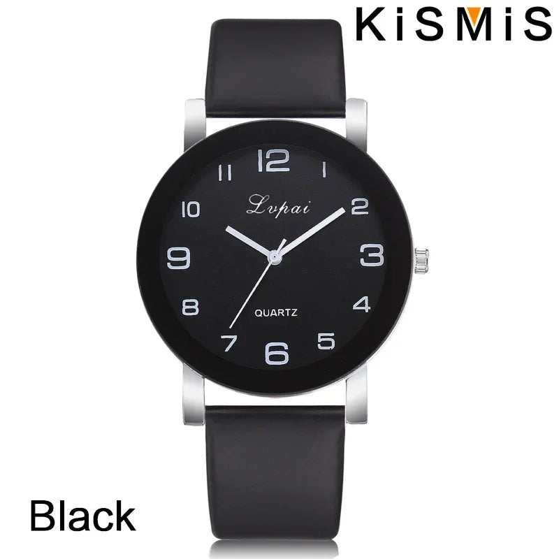 Fashion Women Quartz Watch Simple White Leather Wristwatch Ladies Dress Watch 4 Colors Waterproof Casual Stylish - VibraStore