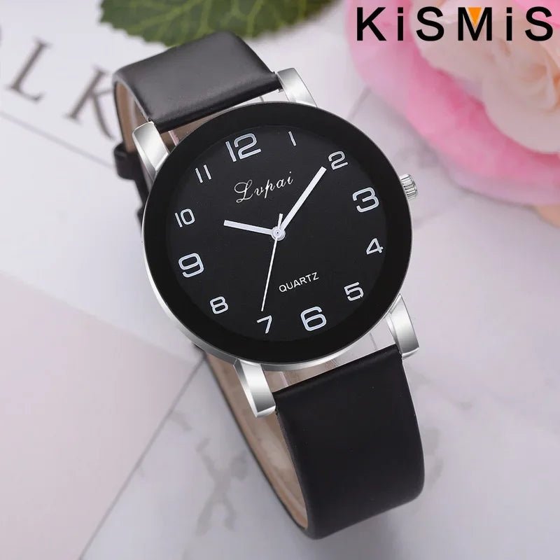 Fashion Women Quartz Watch Simple White Leather Wristwatch Ladies Dress Watch 4 Colors Waterproof Casual Stylish - VibraStore