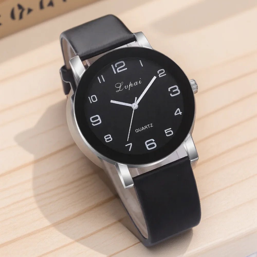 Fashion Women Quartz Watch Simple White Leather Wristwatch Ladies Dress Watch 4 Colors Waterproof Casual Stylish - VibraStore