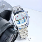 Fashionable creative men's watch y2k ins style pointer digital dual display luminous men quartz watch relojes para hombres - VibraStore