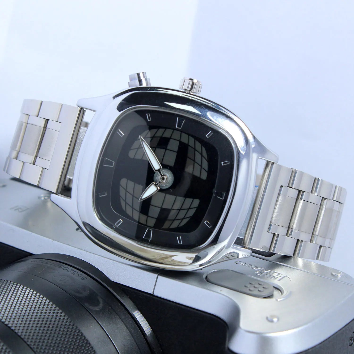 Fashionable creative men's watch y2k ins style pointer digital dual display luminous men quartz watch relojes para hombres - VibraStore