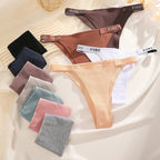 FINETOO 4 Uds bragas de algodón para mujer, pantalones brasileños sexis de cintura baja, bragas de Bikini de alta calidad de Color sólido, lencería cómoda - VibraStore