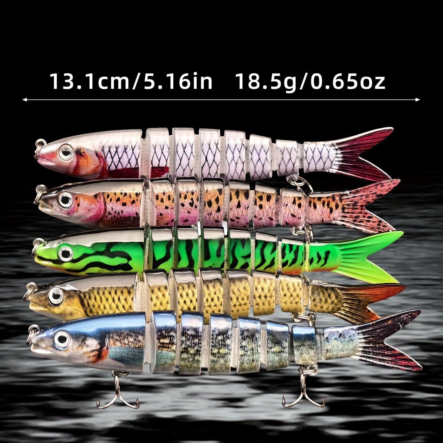 Fishing Lures Multi Jointed Swimbait Crankbait Slow Sinking Bionic Artificial Bait Freshwater Saltwater Trout Bass Fishing Accessories 20g 0.7oz/13.5cm 5.31inch, Trout Lure, Lifelike Bait, Crankbait Design, Precisioncrafted L - VibraStore
