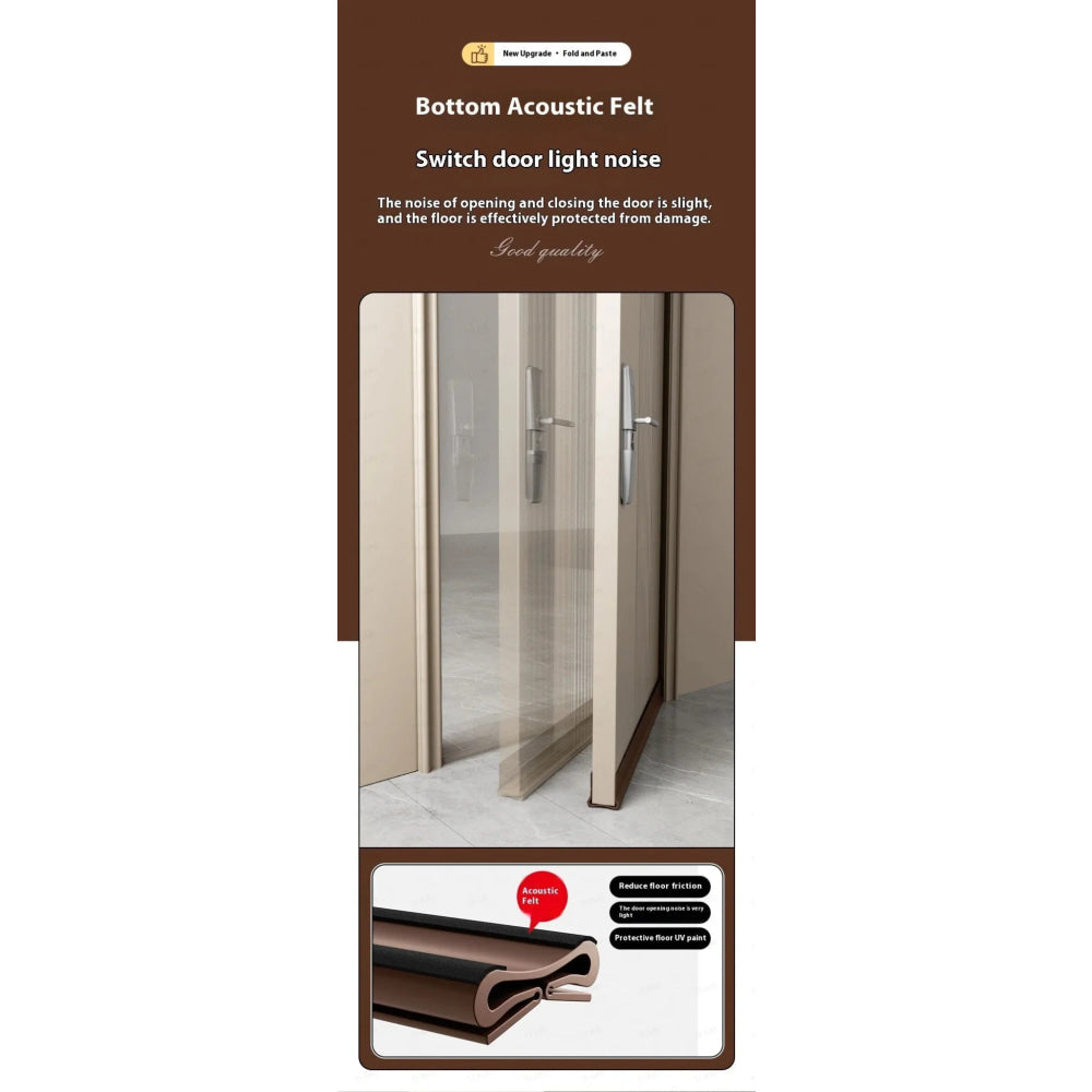 Flexible Door Bottom Sealing Strip Door Gap Soundproofing Wind and Dust Proof Weather Strip Under Door Draft Stopper Tape - VibraStore