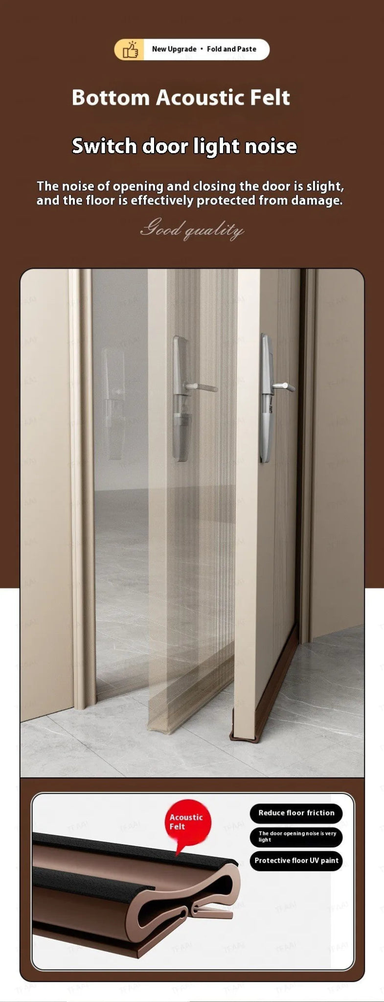 Flexible Door Bottom Sealing Strip Door Gap Soundproofing Wind and Dust Proof Weather Strip Under Door Draft Stopper Tape - VibraStore