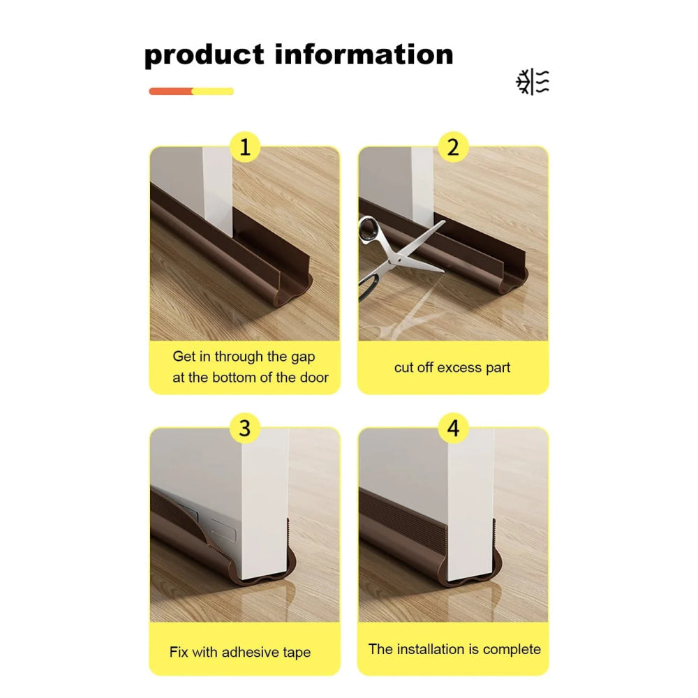 Flexible Door Bottom Sealing Strip Door Gap Soundproofing Wind and Dust Proof Weather Strip Under Door Draft Stopper Tape - VibraStore