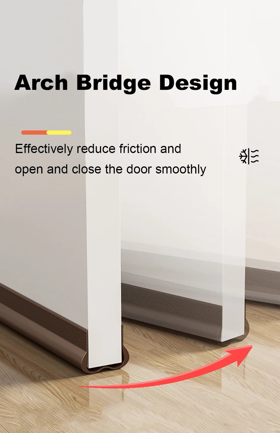 Flexible Door Bottom Sealing Strip Door Gap Soundproofing Wind and Dust Proof Weather Strip Under Door Draft Stopper Tape - VibraStore