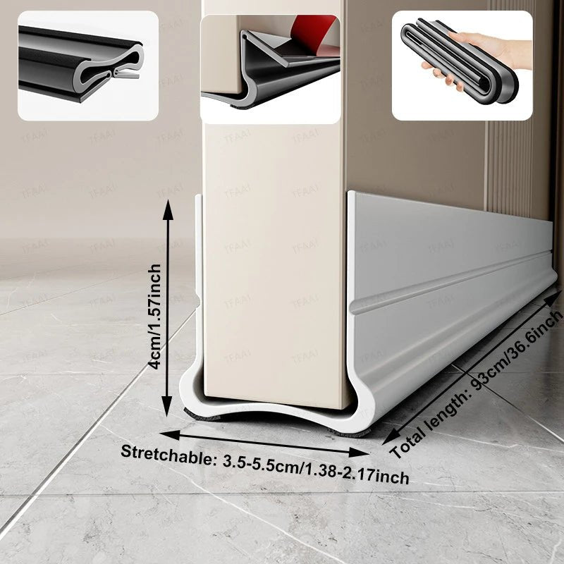 Flexible Door Bottom Sealing Strip Door Gap Soundproofing Wind and Dust Proof Weather Strip Under Door Draft Stopper Tape - VibraStore