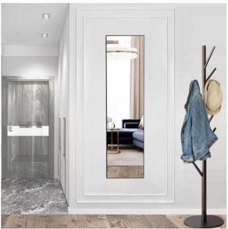 Floor Standing Mirror, Wall Mirror With Stand Aluminum Alloy Thin Frame - VibraStore