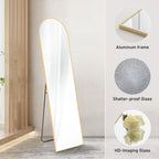 Floor Standing Mirror, Wall Mirror With Stand Aluminum Alloy Thin Frame - VibraStore