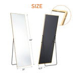 Floor Standing Mirror, Wall Mirror With Stand Aluminum Alloy Thin Frame - VibraStore
