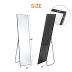 Floor Standing Mirror, Wall Mirror With Stand Aluminum Alloy Thin Frame - VibraStore