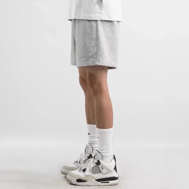 Four season new American loose casual pure gray five quarter sports shorts men's casual pants men shorts - VibraStore