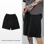 Four season new American loose casual pure gray five quarter sports shorts men's casual pants men shorts - VibraStore