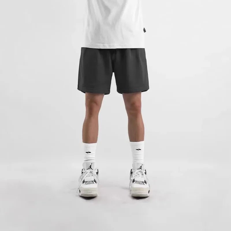 Four season new American loose casual pure gray five quarter sports shorts men's casual pants men shorts - VibraStore