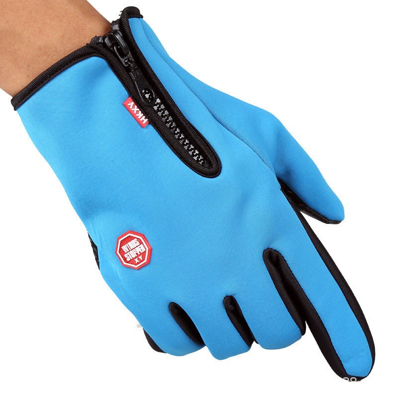 Full Finger Touch Screen Zipper Ski Gloves - VibraStore