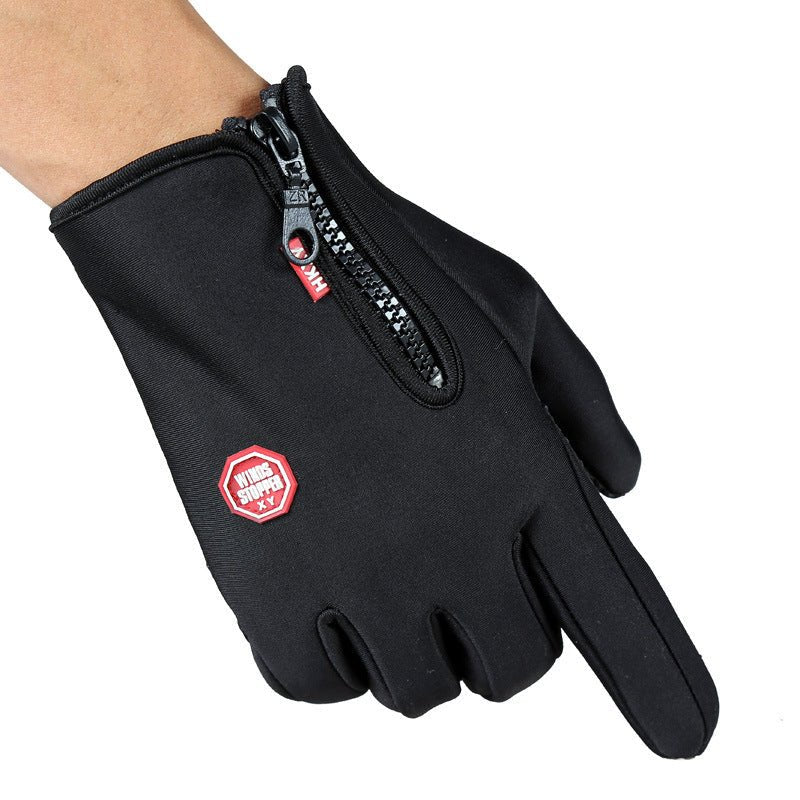 Full Finger Touch Screen Zipper Ski Gloves - VibraStore
