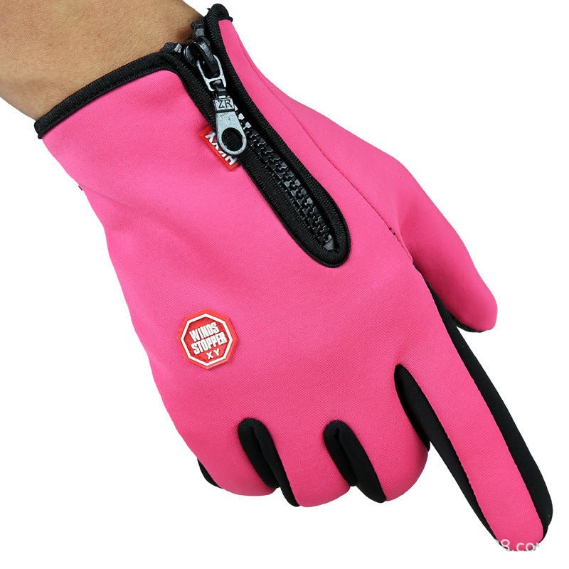 Full Finger Touch Screen Zipper Ski Gloves - VibraStore