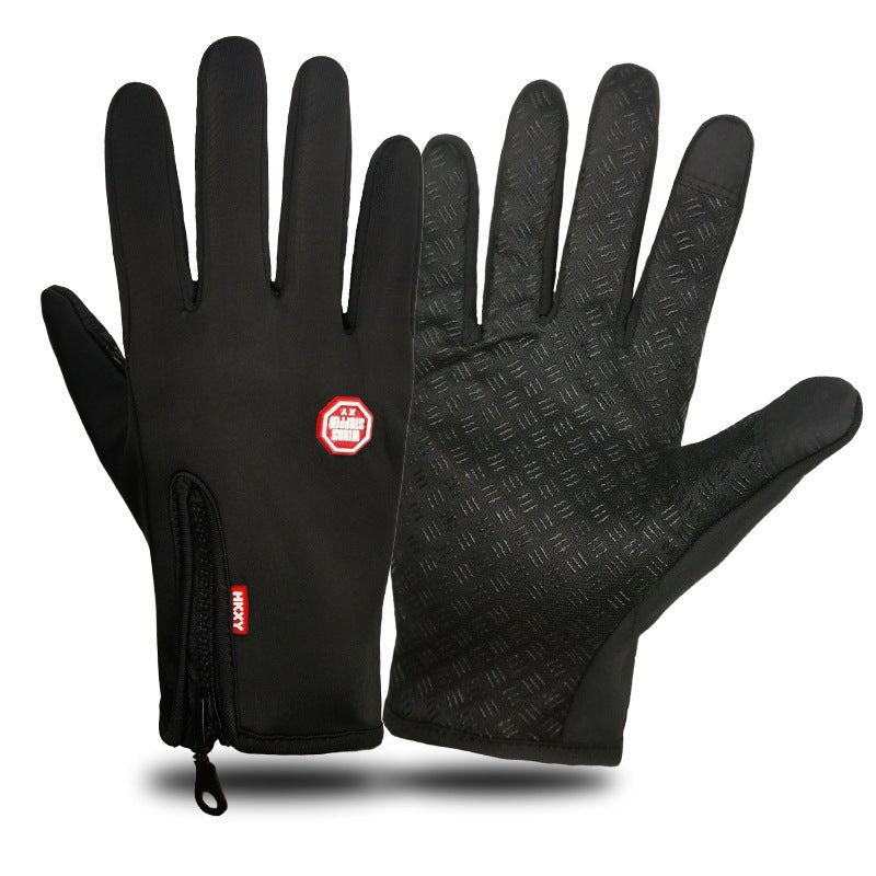 Full Finger Touch Screen Zipper Ski Gloves - VibraStore