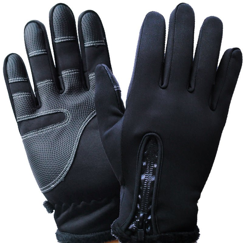Full Finger Touch Screen Zipper Ski Gloves - VibraStore