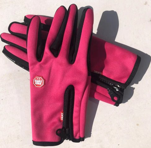 Full Finger Touch Screen Zipper Ski Gloves - VibraStore