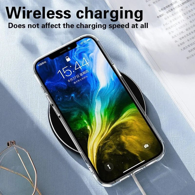 Funda transparente ultrafina de lujo para iPhone 17 16 15 11 12 13 14 Pro Max X XR 7 8 Plus funda trasera de silicona TPU suave transparente - VibraStore