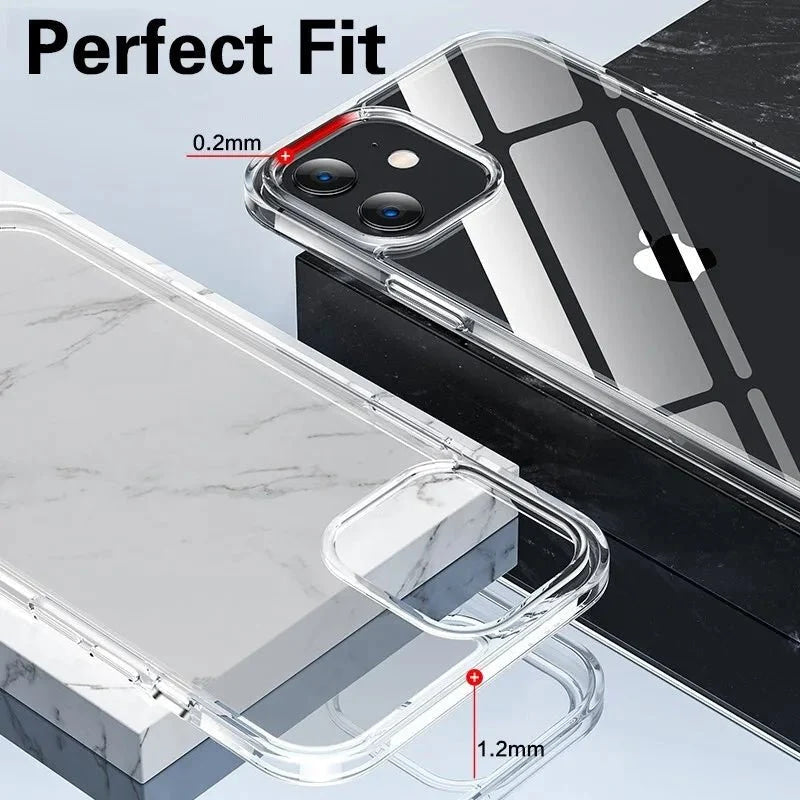 Funda transparente ultrafina de lujo para iPhone 17 16 15 11 12 13 14 Pro Max X XR 7 8 Plus funda trasera de silicona TPU suave transparente - VibraStore