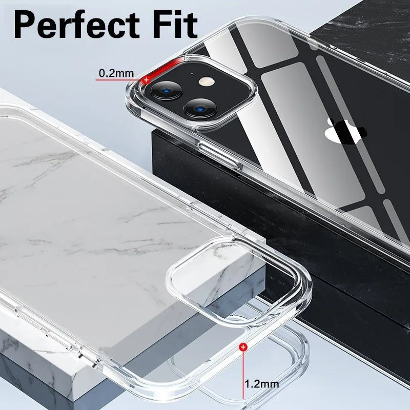Funda transparente ultrafina de lujo para iPhone 17 16 15 11 12 13 14 Pro Max X XR 7 8 Plus funda trasera de silicona TPU suave transparente - VibraStore