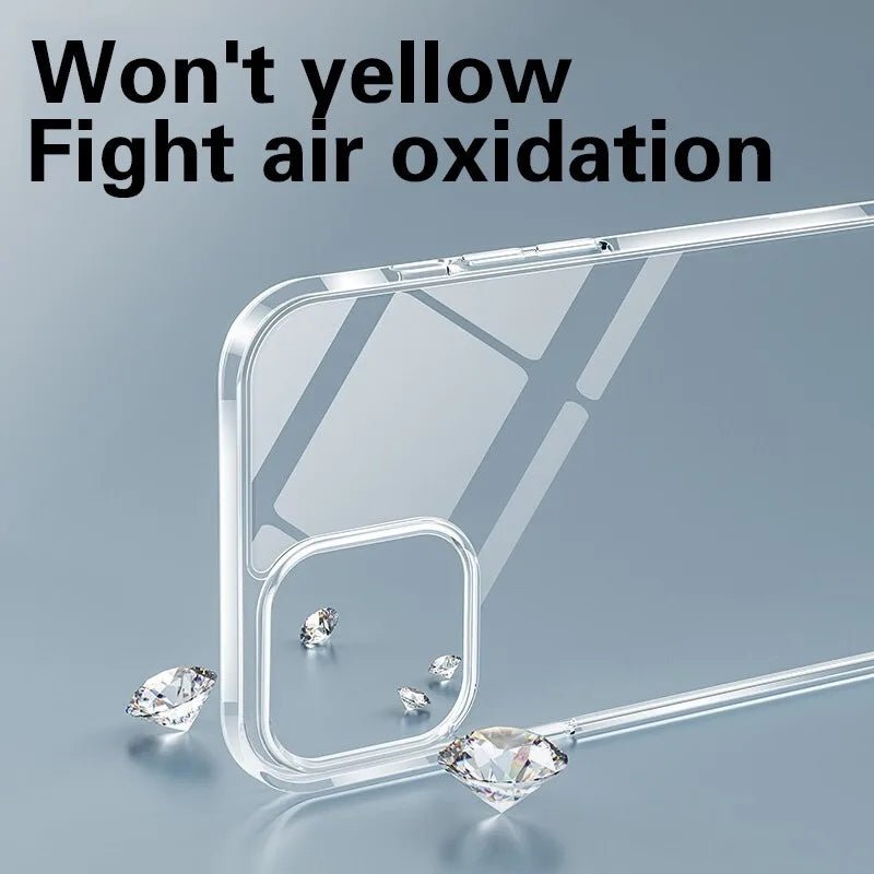 Funda transparente ultrafina de lujo para iPhone 17 16 15 11 12 13 14 Pro Max X XR 7 8 Plus funda trasera de silicona TPU suave transparente - VibraStore