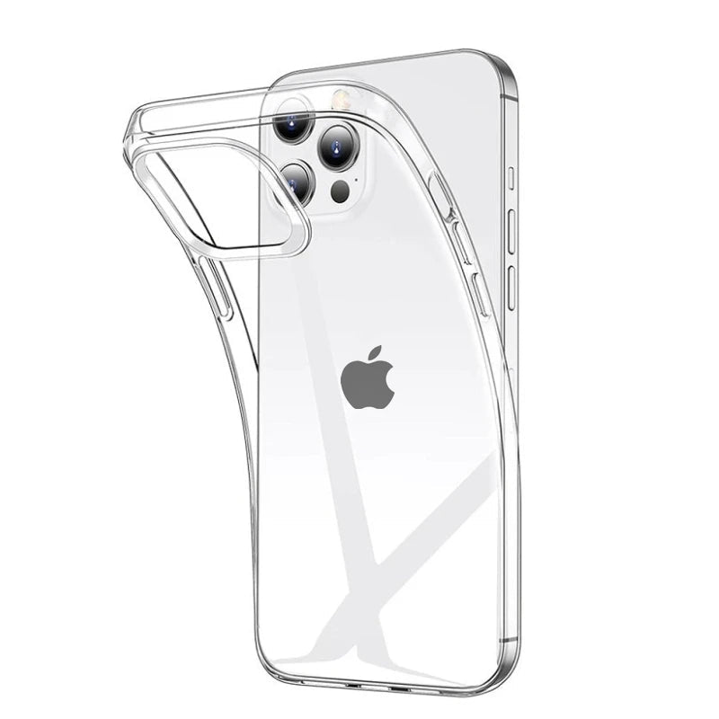 Funda transparente ultrafina de lujo para iPhone 17 16 15 11 12 13 14 Pro Max X XR 7 8 Plus funda trasera de silicona TPU suave transparente - VibraStore