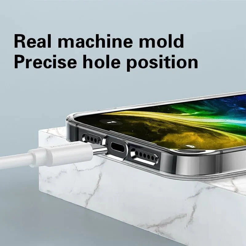 Funda transparente ultrafina de lujo para iPhone 17 16 15 11 12 13 14 Pro Max X XR 7 8 Plus funda trasera de silicona TPU suave transparente - VibraStore