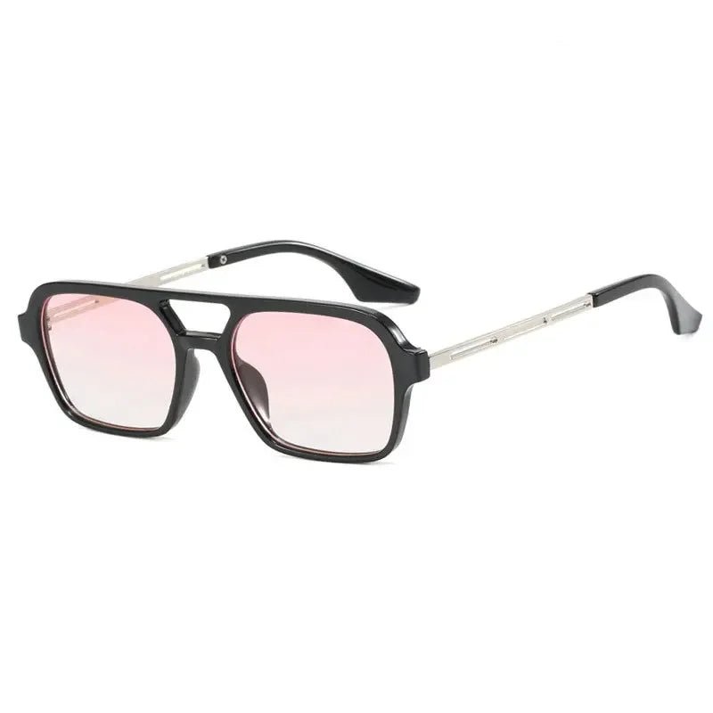 Gafas De Sol cuadradas con montura pequeña para mujer, gafas De Sol De lujo a la moda De diseñador De marca para mujer, gafas De Sol Vintage huecas De leopardo azul - VibraStore