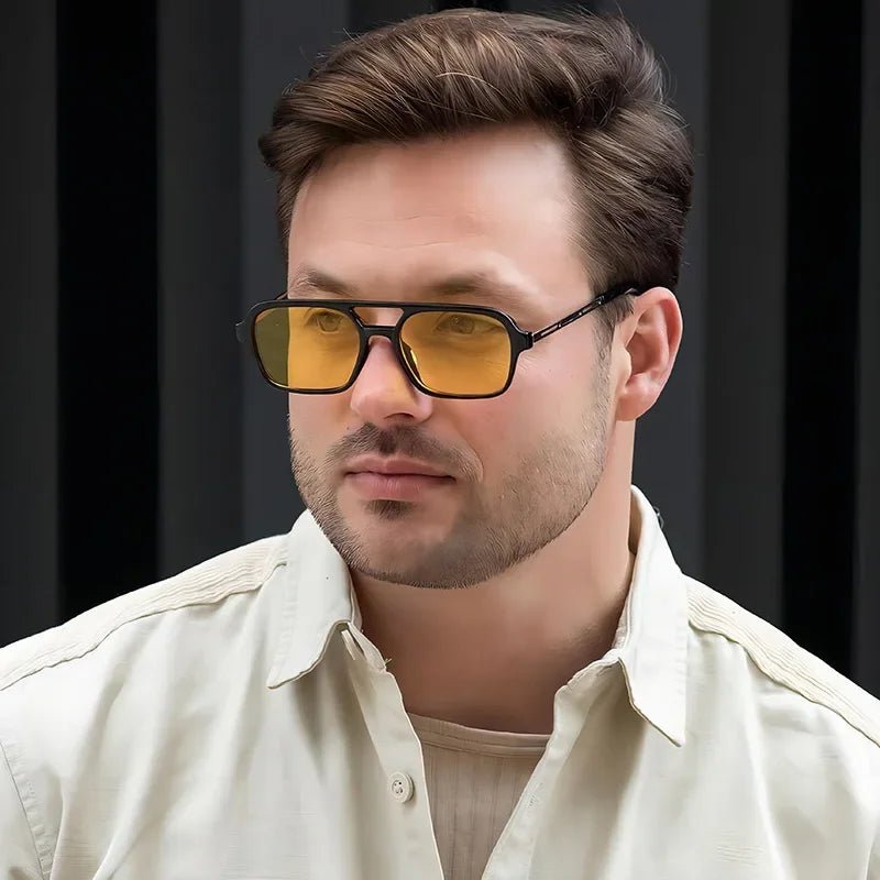 Gafas De Sol cuadradas con montura pequeña para mujer, gafas De Sol De lujo a la moda De diseñador De marca para mujer, gafas De Sol Vintage huecas De leopardo azul - VibraStore