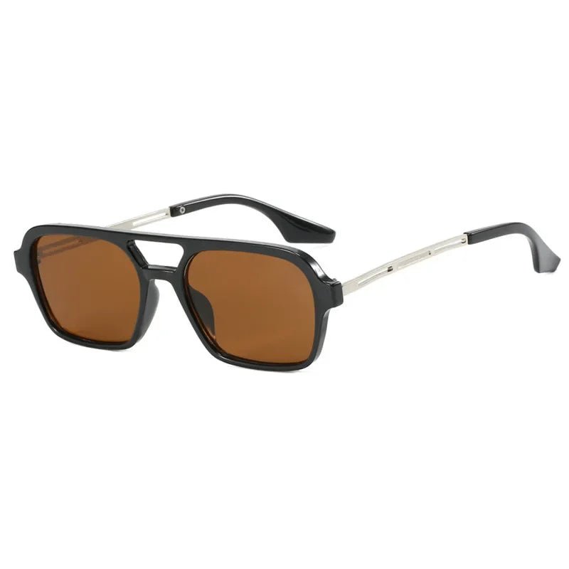 Gafas De Sol cuadradas con montura pequeña para mujer, gafas De Sol De lujo a la moda De diseñador De marca para mujer, gafas De Sol Vintage huecas De leopardo azul - VibraStore