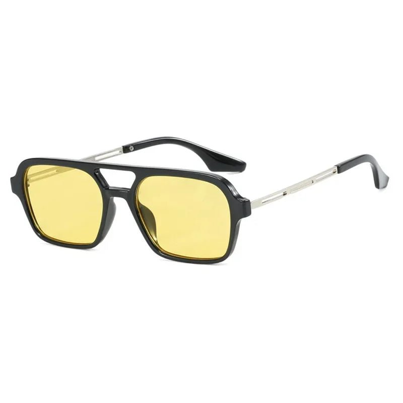 Gafas De Sol cuadradas con montura pequeña para mujer, gafas De Sol De lujo a la moda De diseñador De marca para mujer, gafas De Sol Vintage huecas De leopardo azul - VibraStore