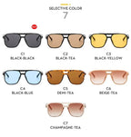 Gafas de sol cuadradas Vintage para mujeres y hombres, montura gruesa, gafas de sol con doble puente, gafas de sol poligonales elegantes para mujer, gafas de sol UV400 - VibraStore