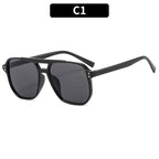 Gafas de sol cuadradas Vintage para mujeres y hombres, montura gruesa, gafas de sol con doble puente, gafas de sol poligonales elegantes para mujer, gafas de sol UV400 - VibraStore