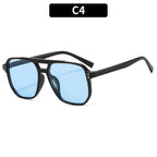 Gafas de sol cuadradas Vintage para mujeres y hombres, montura gruesa, gafas de sol con doble puente, gafas de sol poligonales elegantes para mujer, gafas de sol UV400 - VibraStore