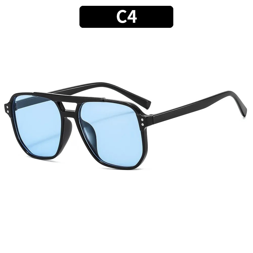 Gafas de sol cuadradas Vintage para mujeres y hombres, montura gruesa, gafas de sol con doble puente, gafas de sol poligonales elegantes para mujer, gafas de sol UV400 - VibraStore