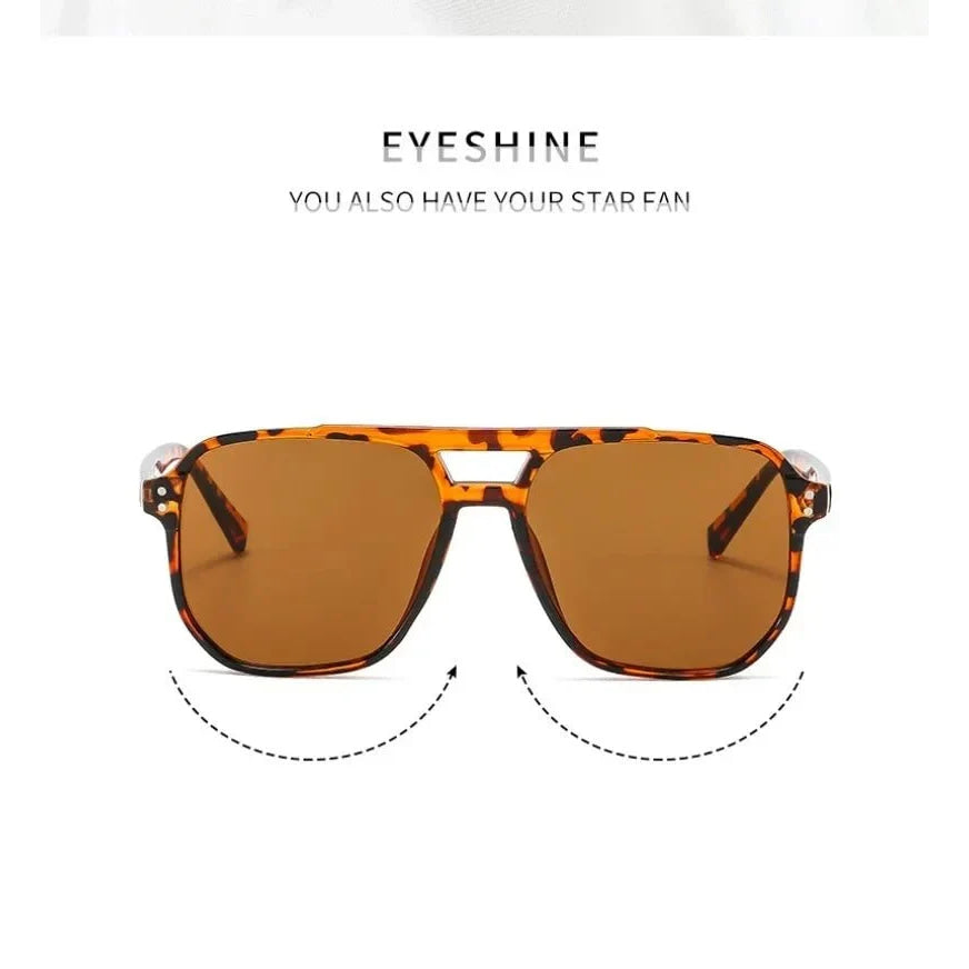 Gafas de sol cuadradas Vintage para mujeres y hombres, montura gruesa, gafas de sol con doble puente, gafas de sol poligonales elegantes para mujer, gafas de sol UV400 - VibraStore